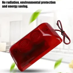 Clearance Kablet stroboskopisk sirenealarm med 12V 15W lyd og blinkende rødt lys til hjemmehotel Brandalarm
