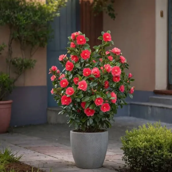 Hot Kamelia japansk rose - Sæt 2 - Camellia 'Lady Campbell' - Højde 50-60cm - ⌀15cm Buskads