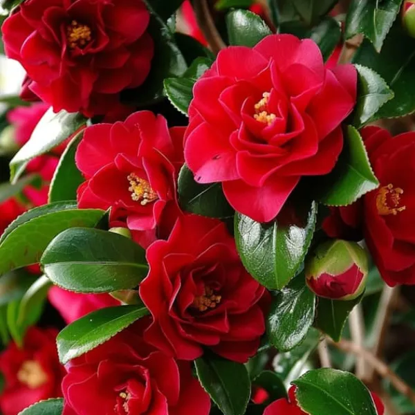 Hot Kamelia japansk rose - Sæt 2 - Camellia 'Lady Campbell' - Højde 50-60cm - ⌀15cm Buskads