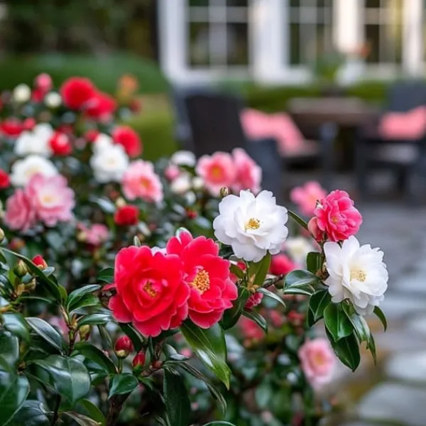 Buskads^Kamelia japansk rose - Sæt med 3 - Camellia japonica - Højde 25-40cm - ⌀9cm