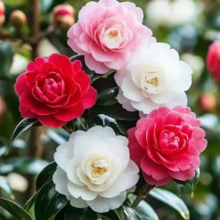 Buskads^Kamelia japansk rose - Sæt med 3 - Camellia japonica - Højde 25-40cm - ⌀9cm