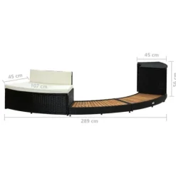 Kant til spa polyrattan og massivt akacietræ sort og natur - Spakant - Spakanter - Home & Living Spa & Udendørsbad