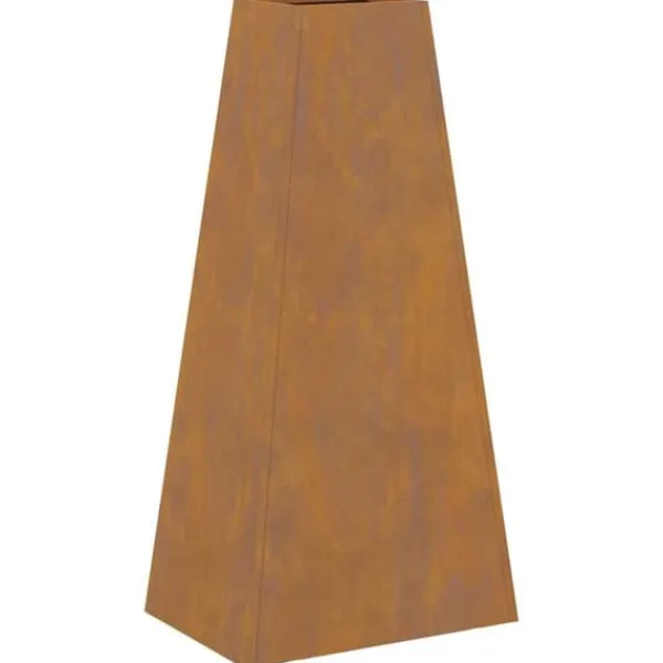 Kegleformet bålsted i forvitret stål | Størrelse: 50 x 35 x 100 cm | Farve: Brun Pejse