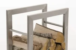 Tilbehør Til Brændeovne & Pejse^Keri Handcrafted Stainless Steel Firewood Rack Indoor, 25x60x100 cm