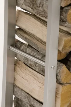 Tilbehør Til Brændeovne & Pejse^Keri Handcrafted Stainless Steel Firewood Rack Indoor, 25x60x100 cm