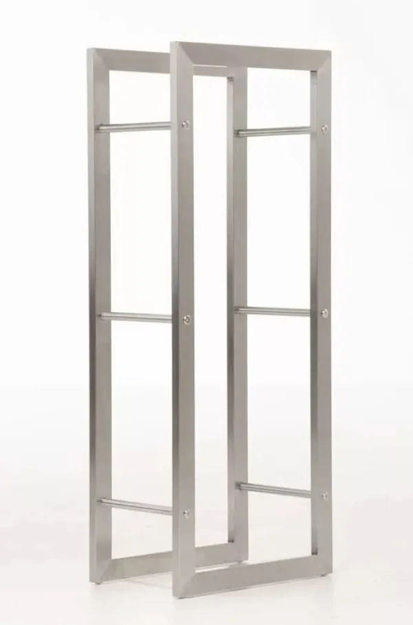 Tilbehør Til Brændeovne & Pejse^Keri Handcrafted Stainless Steel Firewood Rack Indoor, 25x60x100 cm