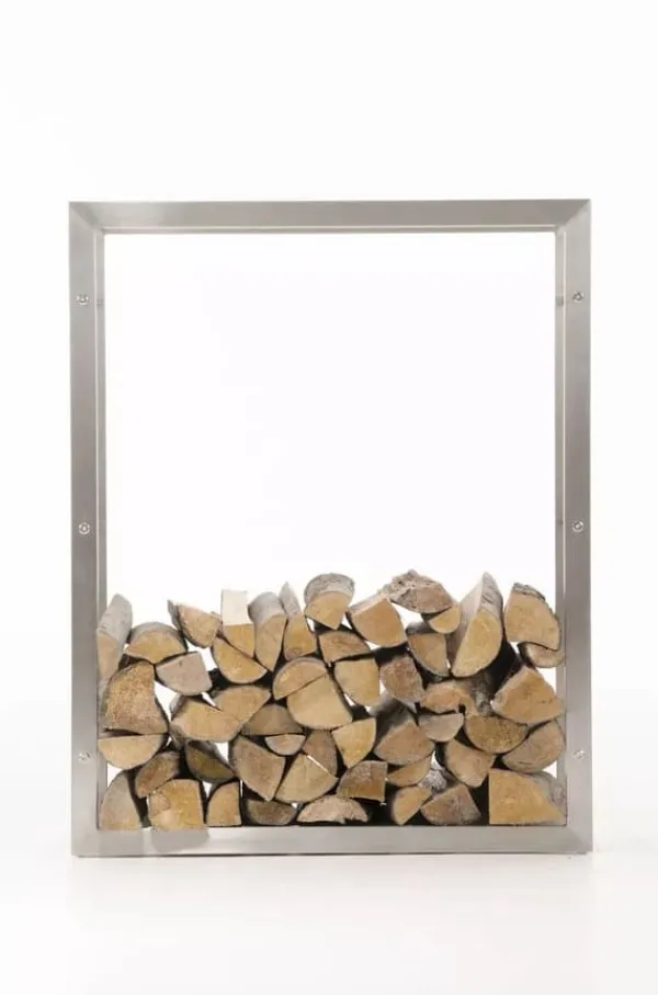 New Keri Stainless Steel Firewood Rack - Handcrafted, Durable, Modern Design (25x80x100 cm) Tilbehør Til Brændeovne & Pejse