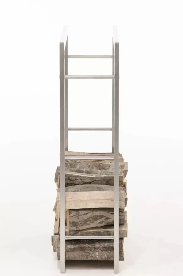 New Keri Stainless Steel Firewood Rack - Handcrafted, Durable, Modern Design (25x80x100 cm) Tilbehør Til Brændeovne & Pejse