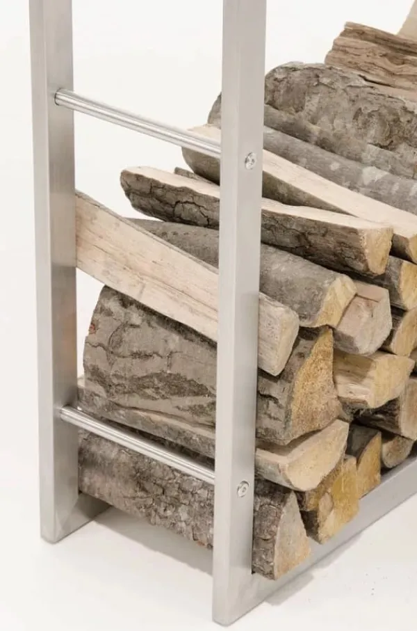 New Keri Stainless Steel Firewood Rack - Handcrafted, Durable, Modern Design (25x80x100 cm) Tilbehør Til Brændeovne & Pejse