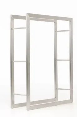 New Keri Stainless Steel Firewood Rack - Handcrafted, Durable, Modern Design (25x80x100 cm) Tilbehør Til Brændeovne & Pejse
