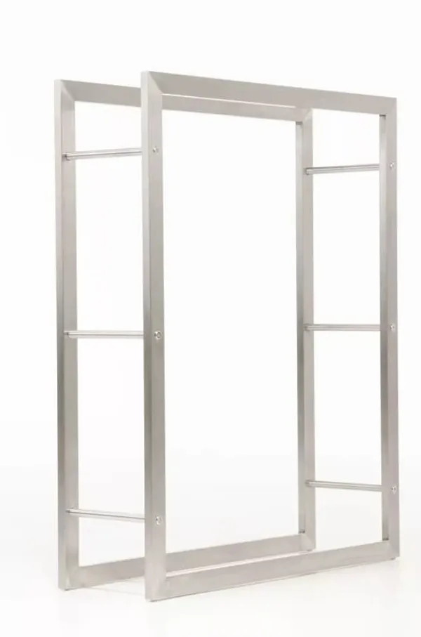 New Keri Stainless Steel Firewood Rack - Handcrafted, Durable, Modern Design (25x80x100 cm) Tilbehør Til Brændeovne & Pejse