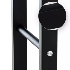Tilbehør Til Brændeovne & Pejse^Keri V2 Firewood Rack - Black Metal, 25x100x100 cm - Stable Indoor Wood Storage with Crossbars