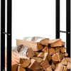 Tilbehør Til Brændeovne & Pejse^Keri V2 Firewood Rack - Black Metal, 25x60x100 cm