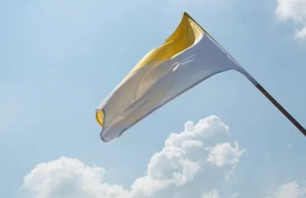 Flag & Vindposer^Kirkeflag 112x75 Gul Hvid