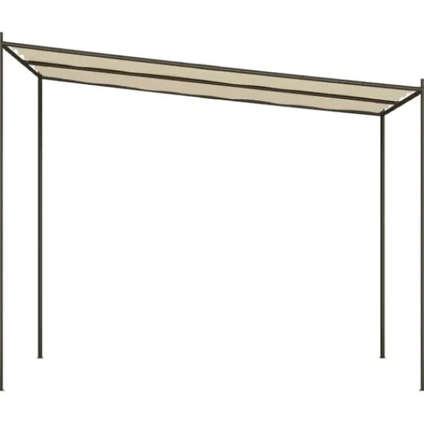 Outlet Klassisk pavillon 3x3 m - Vandafvisende polyester med stålstel | Farve: Beige | Størrelse: 3x3 m Buer, Spalier, Lysthuse Uden Tag