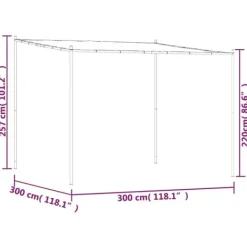 Outlet Klassisk pavillon 3x3 m - Vandafvisende polyester med stålstel | Farve: Beige | Størrelse: 3x3 m Buer, Spalier, Lysthuse Uden Tag