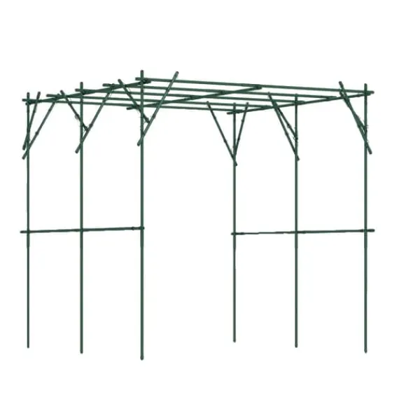 Buer, Spalier, Lysthuse Uden Tag^Klatreplante Støtte, Polyethylenbelagt Stålramme, Justerbar Struktur, 223 cm x 223 cm x 223 cm, Triangulært Støtte Design