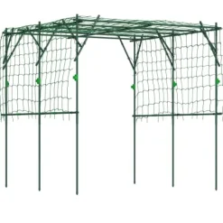 Buer, Spalier, Lysthuse Uden Tag^Klatreplante Støtte, Polyethylenbelagt Stålramme, Justerbar Struktur, 223 cm x 223 cm x 223 cm, Triangulært Støtte Design