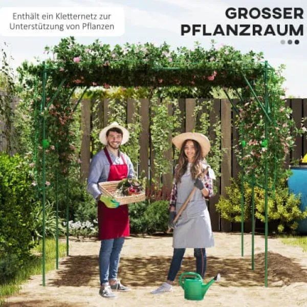 Buer, Spalier, Lysthuse Uden Tag^Klatreplante Støtte, Polyethylenbelagt Stålramme, Justerbar Struktur, 223 cm x 223 cm x 223 cm, Triangulært Støtte Design