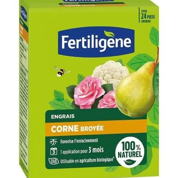 Gødningsmidler^Knust horngødning UAB FERTILIGENE - FCOR12 - 1,2 kg - Til rodning - 1 anvendelse i 3 måneder