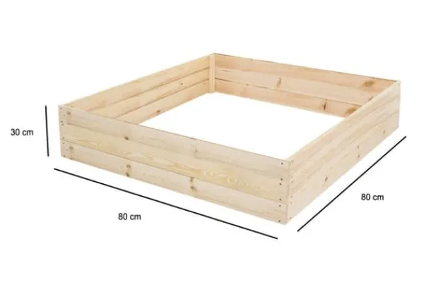 Viking Choice Plantningsbænke^Kompakt 80x80x30 cm Fyrretræs Højbed med Agro-Textil Bund for Sundt Liv