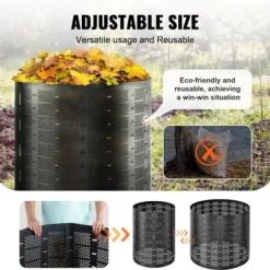 Sale Kompostbeholder, 832,8 L, 335x90 cm, Sort, HDPE Kompostering