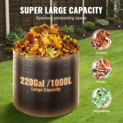 Sale Kompostbeholder, 832,8 L, 335x90 cm, Sort, HDPE Kompostering