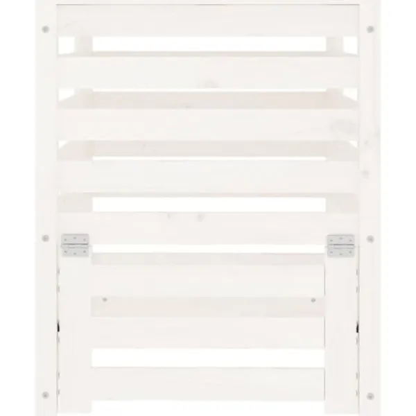Kompostering^Kompostbeholder i massivt fyrretræ - Stor kapacitet | Størrelse: 63,5x63,5x77,5 cm | Farve: Hvid