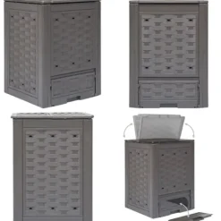 Kompostering^Kompostbeholder til haven 300 l 60 x 60 x 83 cm brun - Kompostbeholder Til Haven - Kompostbeholdere Til Haven - Home & Living