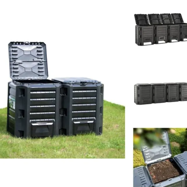 Best Kompostbeholdere - Living kompostbeholder 1600 l sort Kompostering