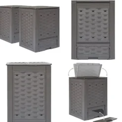 Online Kompostbeholdere 2 stk. 60 x 60 x 83 cm 600 l brun - Kompostbeholder Til Haven - Kompostbeholdere Til Haven - Home & Living Kompostering