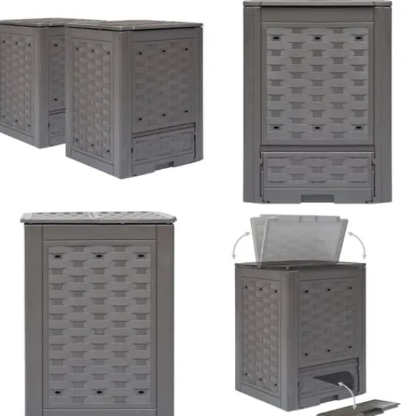 Online Kompostbeholdere 2 stk. 60 x 60 x 83 cm 600 l brun - Kompostbeholder Til Haven - Kompostbeholdere Til Haven - Home & Living Kompostering
