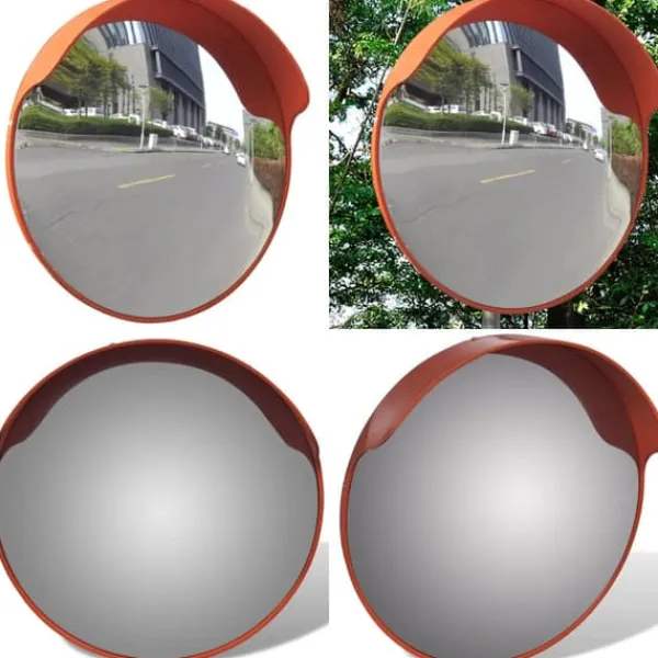 Sikkerhedsspejle^Konvekst trafikspejl PC plast orange 45 cm udendørs - Trafikspejl - Trafikspejle - Home & Living
