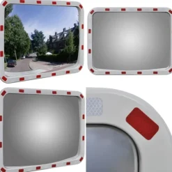 Discount Konvekst trafikspejl rektangulært 60x80 cm med reflekser - Trafikspejl - Trafikspejle - Home & Living Sikkerhedsspejle