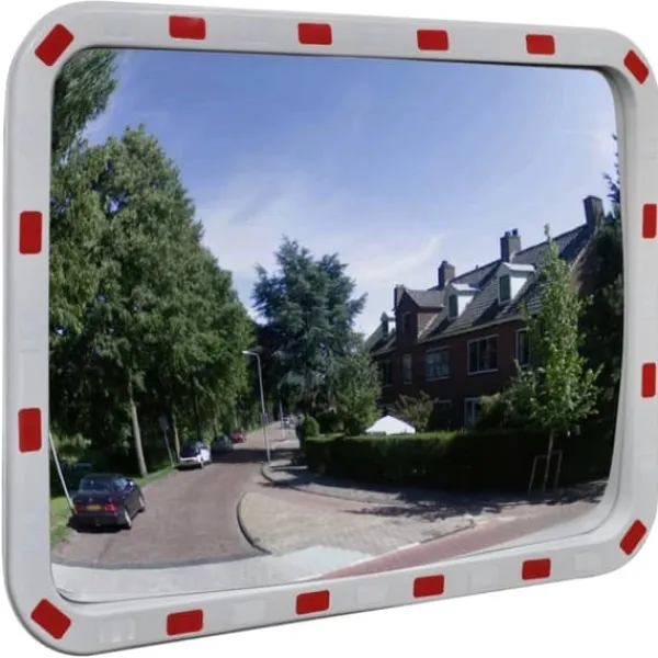 Discount Konvekst trafikspejl rektangulært 60x80 cm med reflekser - Trafikspejl - Trafikspejle - Home & Living Sikkerhedsspejle