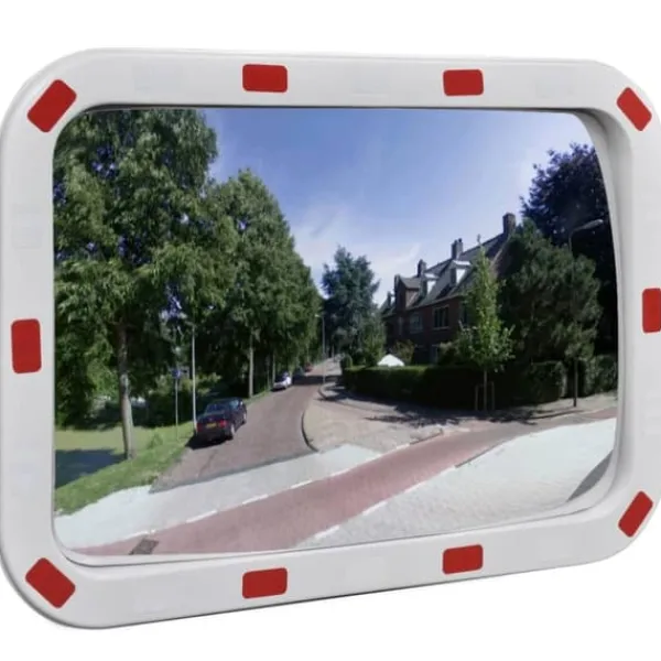 Sikkerhedsspejle^Konvekst trafikspejl rektangulært 40x60 cm med reflekser - Trafikspejl - Trafikspejle - Home & Living