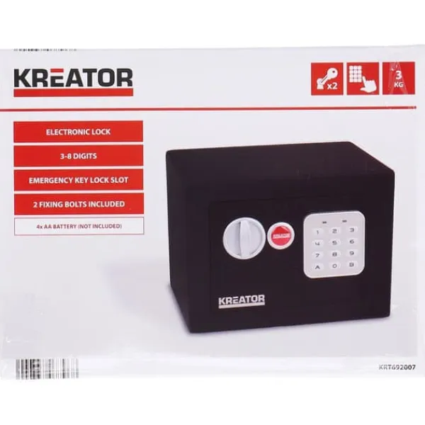 Clearance Kreator Sikkerhedsboks 230x170x170 Mm Pengeskabe