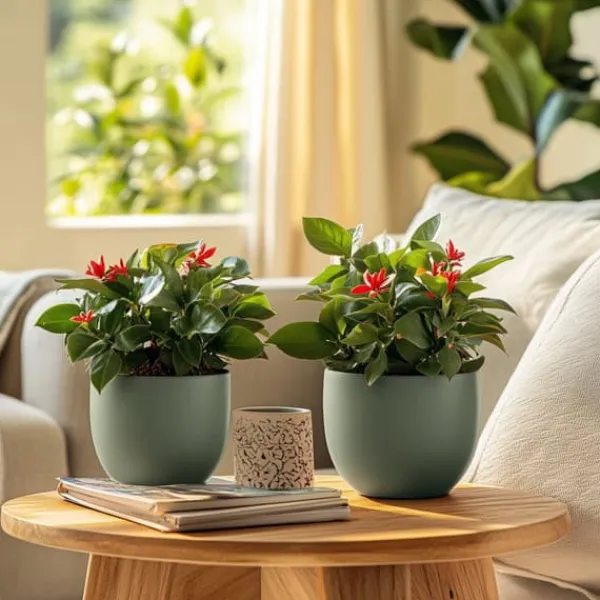 Kristi tornekrone - Sæt med 2 - Euphorbia 'Milii' - Højde 25-35cm - ⌀13cm Krukkeplanter Indendørs