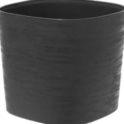 New Kruka med vattenreserv - GARDEN ID Respect - Black-Anth 20 x 20 cm - 100% hushållsavfall - 100% återvinningsbart - Strukturerad yta. Krukker & Plantebeholdere