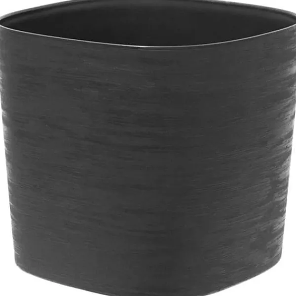 New Kruka med vattenreserv - GARDEN ID Respect - Black-Anth 20 x 20 cm - 100% hushållsavfall - 100% återvinningsbart - Strukturerad yta. Krukker & Plantebeholdere