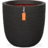 Krukker & Plantebeholdere^Kulblomkruka - CAPI EUROPE - RIB NL - 43 x 41 cm - Svart