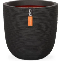 Krukker & Plantebeholdere^Kulblomkruka - CAPI EUROPE - RIB NL - 43 x 41 cm - Svart