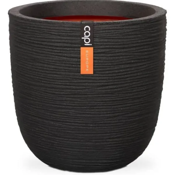 Krukker & Plantebeholdere^Kulblomkruka - CAPI EUROPE - RIB NL - 43 x 41 cm - Svart