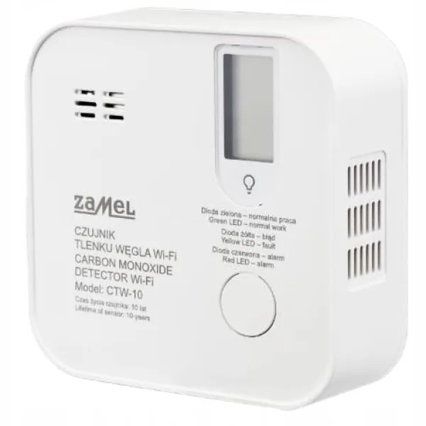 Røg- & Kulmonoxiddetektorer^Kulilte detektor sensor WiFi TUYA CTW-10 GARDI Zamel app