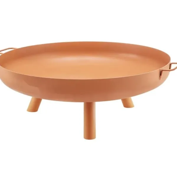 Clearance Kulsotåls bålskål, 30" dyb, til udendørs brug. Perfekt til terrasser, camping og haver. Inkluderer drænhul og bærbare håndtag. Tilbehør Til Brændeovne & Pejse