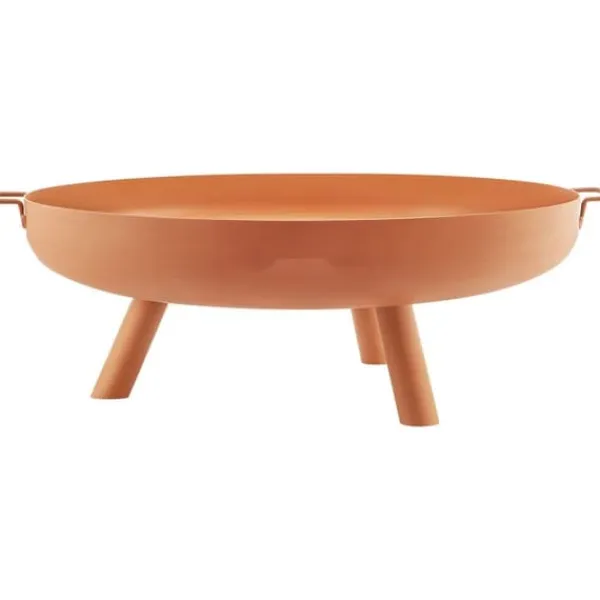Clearance Kulsotåls bålskål, 30" dyb, til udendørs brug. Perfekt til terrasser, camping og haver. Inkluderer drænhul og bærbare håndtag. Tilbehør Til Brændeovne & Pejse