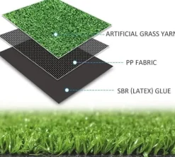 Haveværktøj^Kunstgræs 0,5x2m – Syntetisk græs til indendørs og udendørs, have og altan, army green