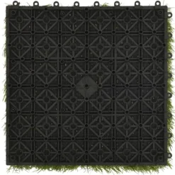 Havedekorationer^Kunstgræsfliser - 22 stk. 30x30 cm | Farve: Grøn | Vedligeholdelsesfri græsplæne
