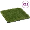 Havedekorationer^Kunstgræsfliser 11 stk. 30x30 cm - Vedligeholdelsesfri græsplæne | Farve: Grøn | Størrelse: 30x30 cm