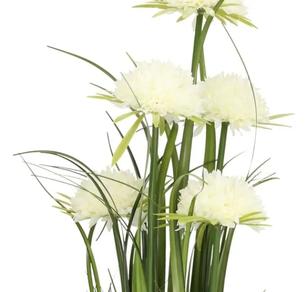 Sale Kunstig blomst I HAVE H70cm, hvid krysantemum, græs med potte Krukkeplanter Indendørs